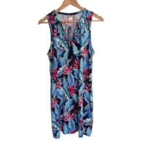 Tommy Bahama Tropical Print Sleeveless Dress Large